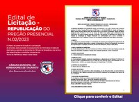 EDITAL DE LICITAÇÃO - REPUBLICAÇÃO DO PREGÃO PRESENCIAL Nº 02 - 2023