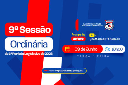Acompanhe a 8ª Sessão Ordinária do 1º Periodo do Poder Legislativo de 2025 | 26/05/2026