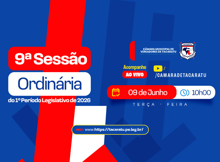 Acompanhe a 8ª Sessão Ordinária do 1º Periodo do Poder Legislativo de 2025 | 26/05/2026